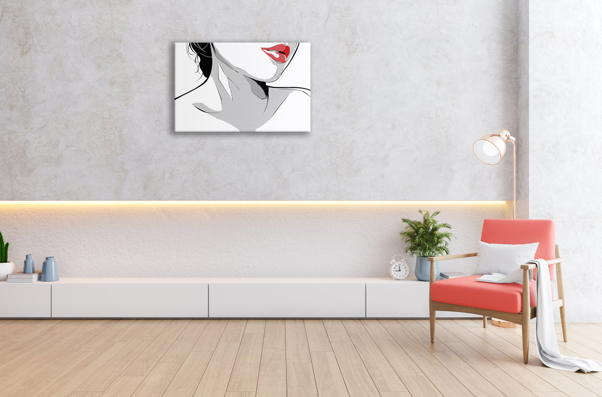 Red lipstick Artwork Printed On Museum Quality Canvas Art Canvas NZ