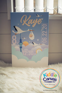 11. Auckland and Stork (personalized) artwork - KIDS CANVAS - by Arts of Hero