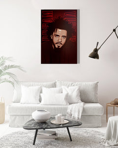 J Cole Dreamville (Neon Red) Artwork by Nins Art studio