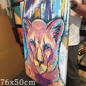 Lioness graffiti artwork collaboration by art of Hero and Chanman