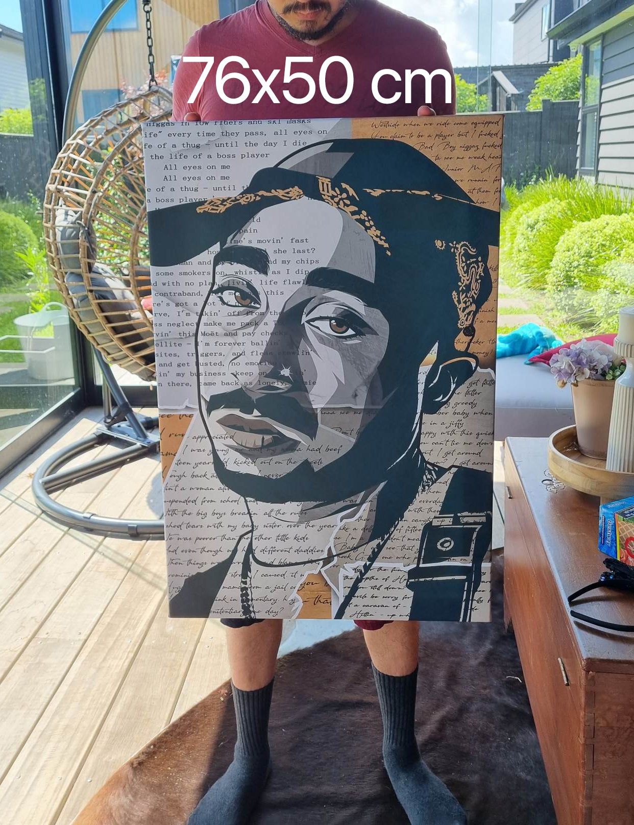 Tupac lyrics ( paper 2 ) Artwork Printed On Museum Quality Canvas - Art ...