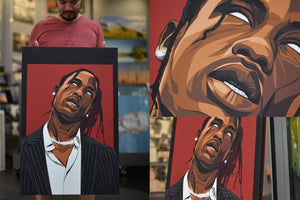 Travis Scott (red) artwork by Nins Studio Art