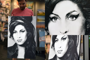 Amy winehouse 2 (black & white) by artist kuris kuris art