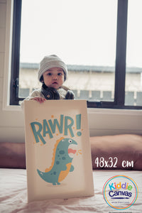 4. Rawr Artwork - KIDS CANVAS - By Nynja