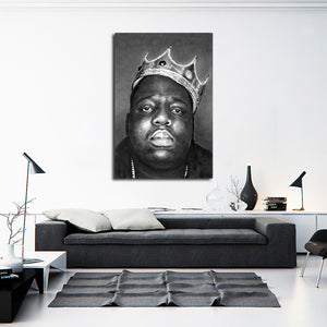 Notorious BIG  (b&w crown) By Artist Kuris Kuris Art