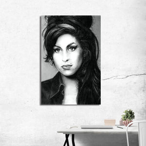 Amy winehouse 2 (black & white) by artist kuris kuris art