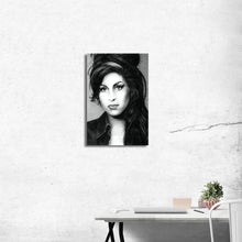 Amy winehouse 2 (black & white) by artist kuris kuris art