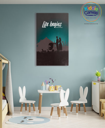 47. Life Begins artwork - KIDS CANVAS - by Arts of Hero