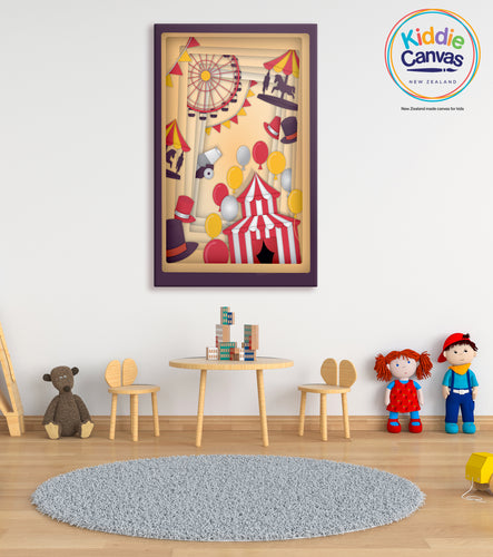 54. Papercut Carnival artwork - KIDS CANVAS - by Mina Crafts