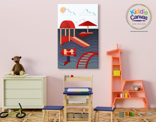 56. Papercut Playground artwork - KIDS CANVAS - by Mina Crafts