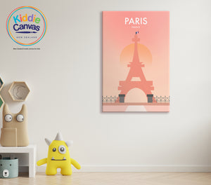 9. Paris artwork - KIDS CANVAS - by nynja