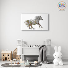 63. Floral Horse artwork - KIDS CANVAS - by Nelver Art
