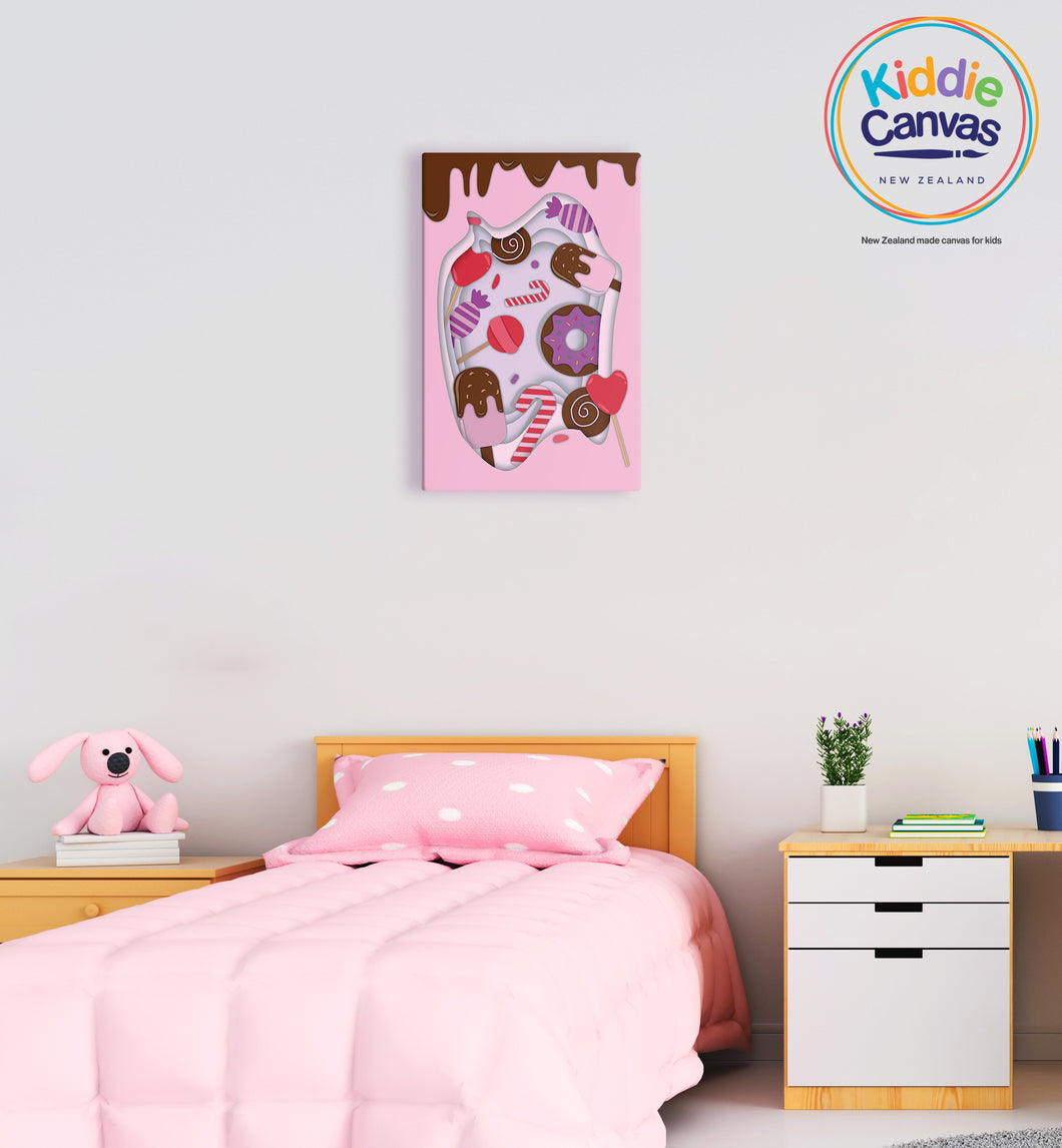 41. Papercut Sweets artwork - KIDS CANVAS - by Mina Crafts