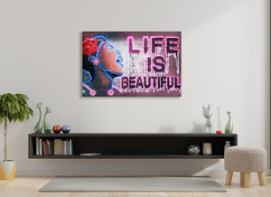 Banksy neon ( life is beautiful ) art Collab by art of Hero and Chanman